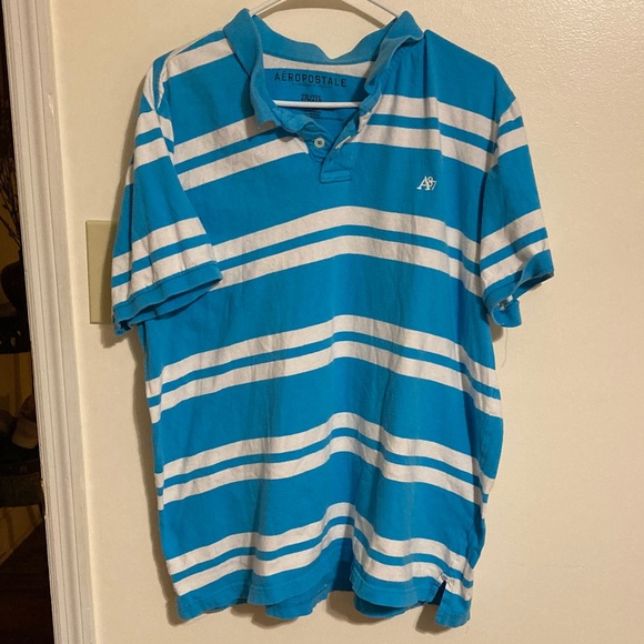 Aeropostale Men's Polo in Blue and White Stripes XXL - Picture 1 of 4